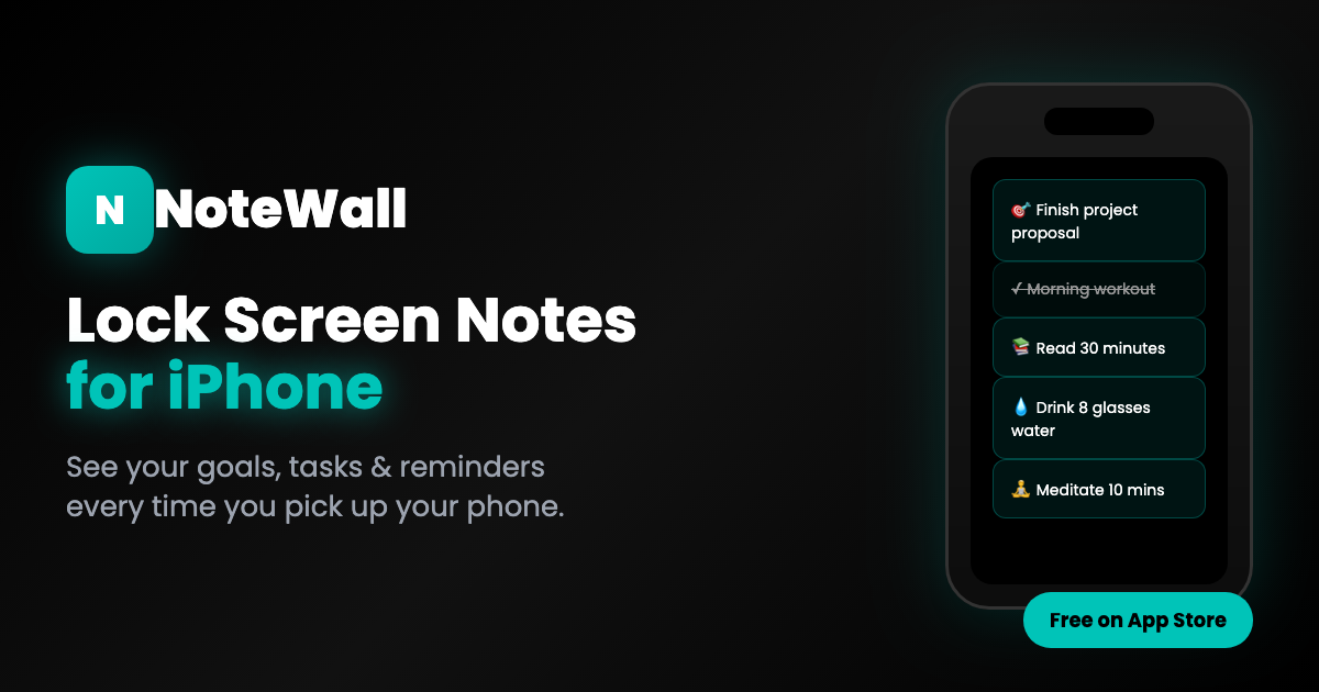NoteWall – Lock Screen Notes & Reminders for iPhone
